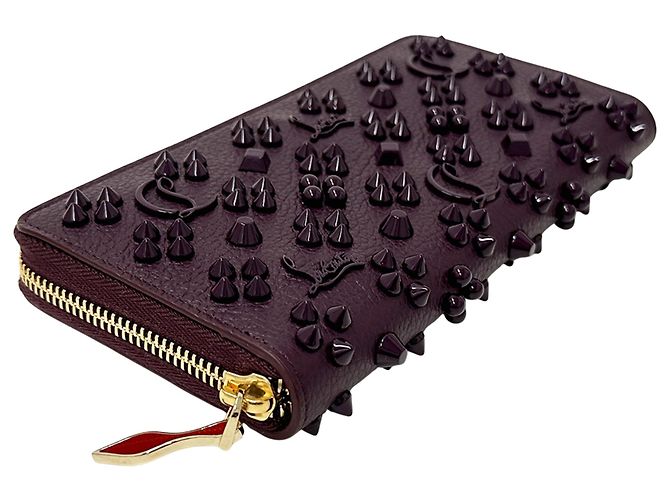 Cartera larga de piel morada Christian Louboutin Púrpura - vista 3