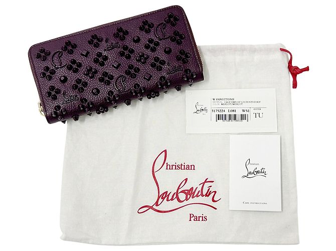 Cartera larga de piel morada Christian Louboutin Púrpura - vista 6