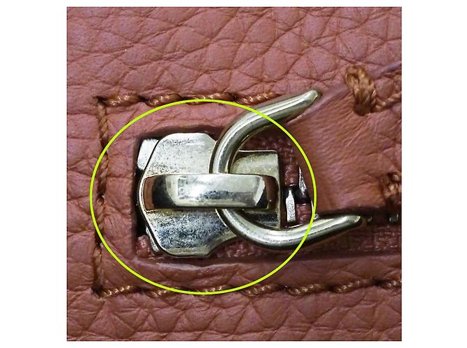 Burberry Handtasche aus orangefarbenem Leder - Ansicht 11
