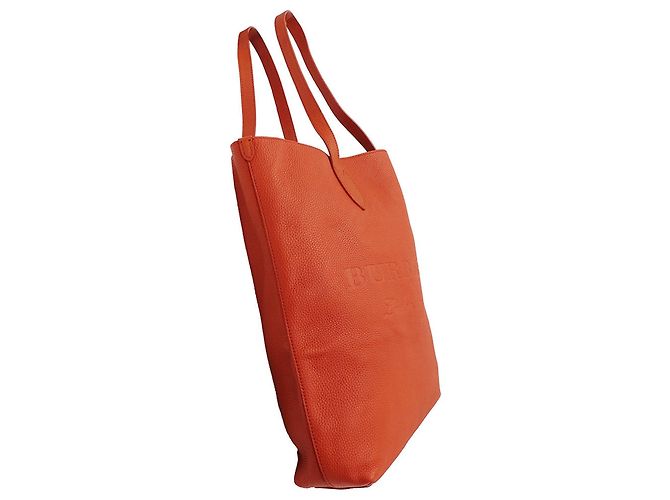 Burberry Handtasche aus orangefarbenem Leder - Ansicht 4