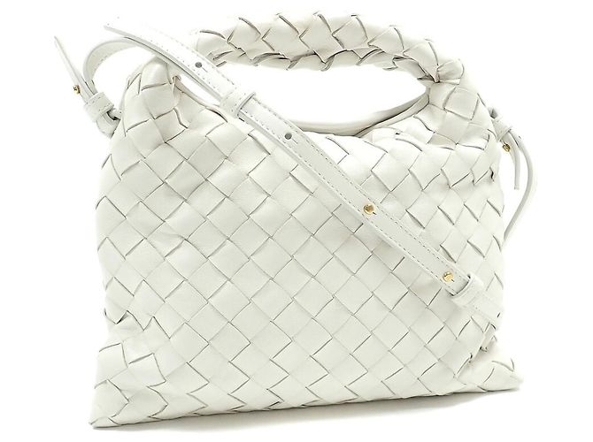 Borsa a tracolla Mini Hop Bottega Veneta Bianco - vista 2