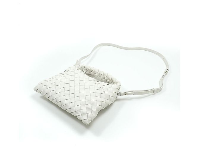 Borsa a tracolla Mini Hop Bottega Veneta Bianco - vista 3