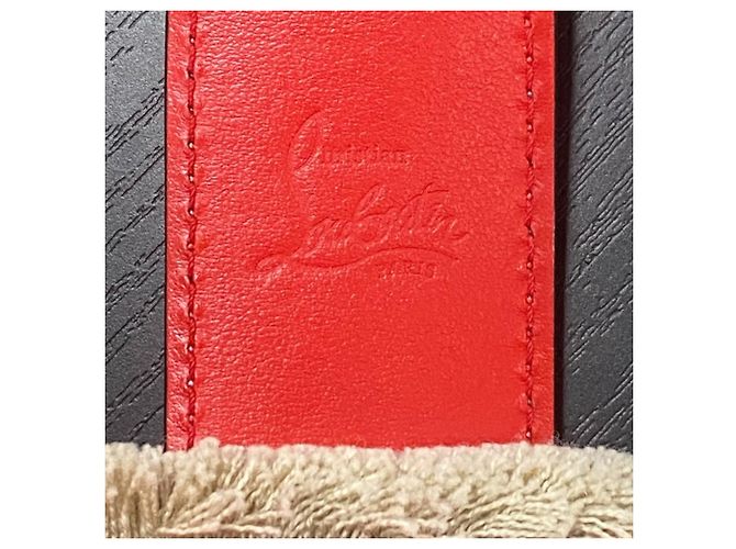 Borsa Tote con borchie Christian Louboutin Frangibus Bianco Rosso Beige - vista 12