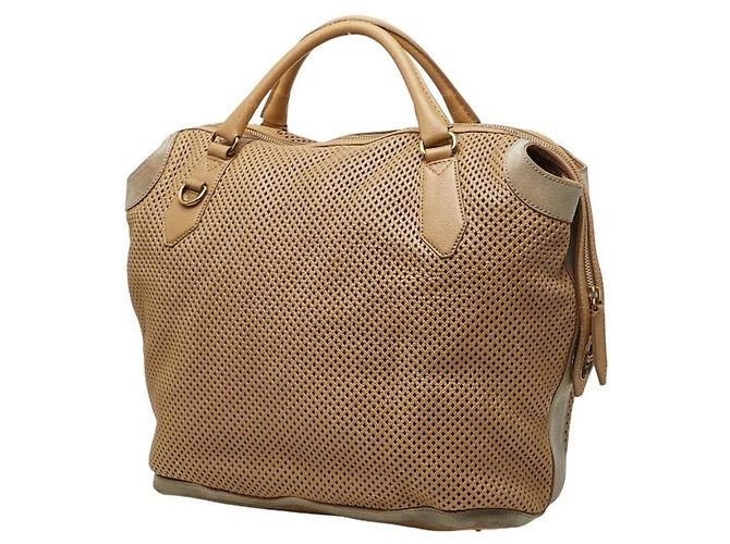 Borsa a tracolla Burberry in vitello beige - vista 2