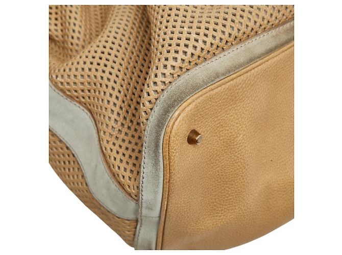 Borsa a tracolla Burberry in vitello beige - vista 4