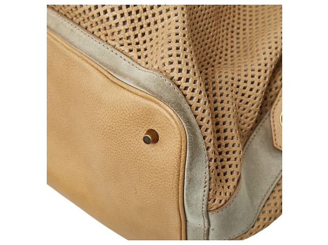 Borsa a tracolla Burberry in vitello beige - vista 5
