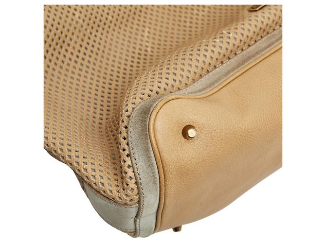 Borsa a tracolla Burberry in vitello beige - vista 6