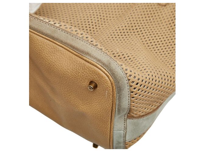 Borsa a tracolla Burberry in vitello beige - vista 7