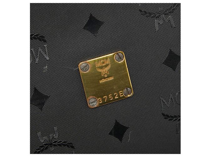 MCM Visetos Shopper aus schwarzem Nylon und Leder - Ansicht 10
