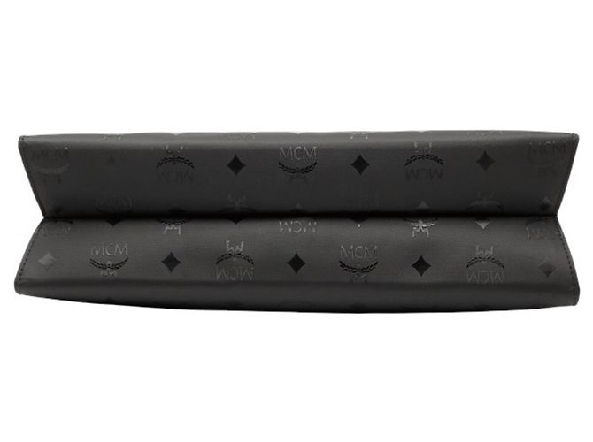 MCM Visetos Shopper aus schwarzem Nylon und Leder - Ansicht 3