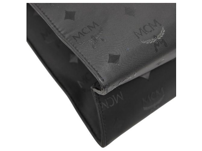 MCM Visetos Shopper aus schwarzem Nylon und Leder - Ansicht 5