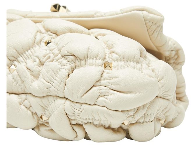 Borsa a tracolla mini Valentino Rockstud Spike Bianco Crudo - vista 5