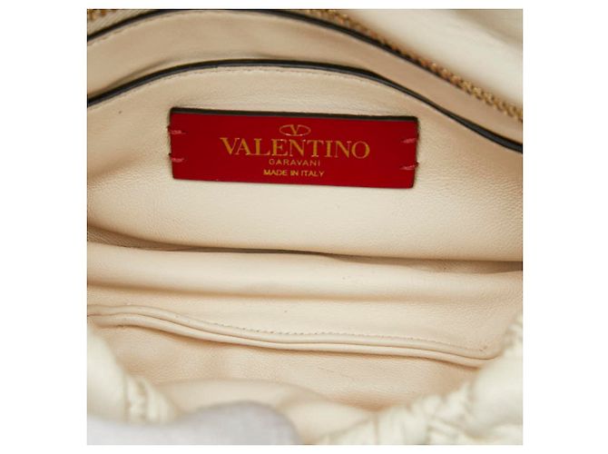 Borsa a tracolla mini Valentino Rockstud Spike Bianco Crudo - vista 8