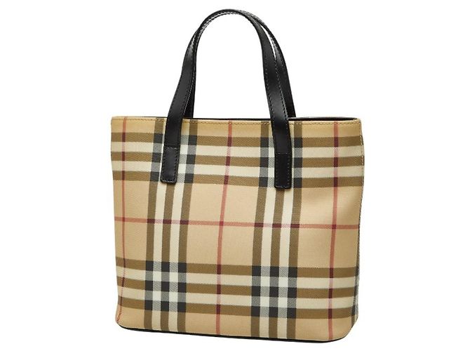 Borsa Burberry Nova Check Nero Beige - vista 2