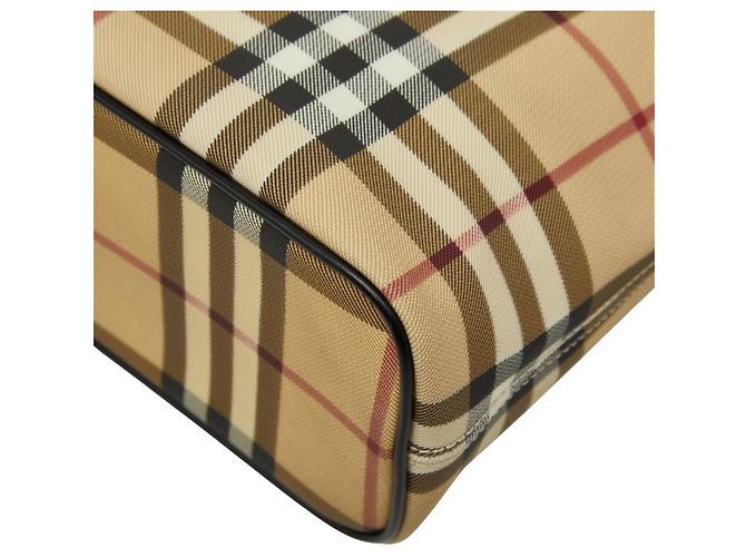 Borsa Burberry Nova Check Nero Beige - vista 4