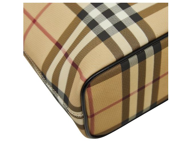 Borsa Burberry Nova Check Nero Beige - vista 5