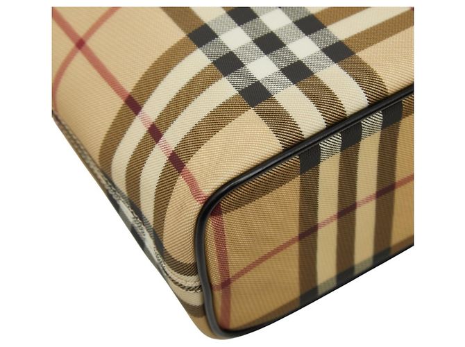 Borsa Burberry Nova Check Nero Beige - vista 7