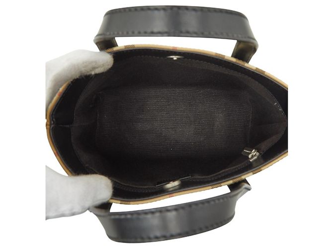 Borsa Burberry Nova Check Nero Beige - vista 8
