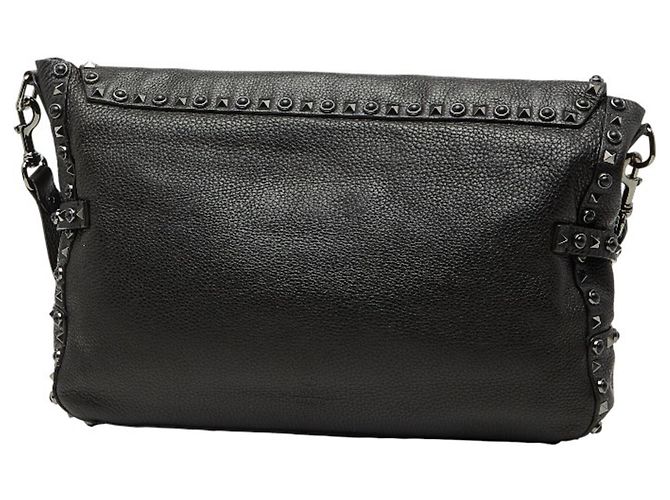Borsa a Tracolla Valentino Rockstud Nero Porpora - vista 2