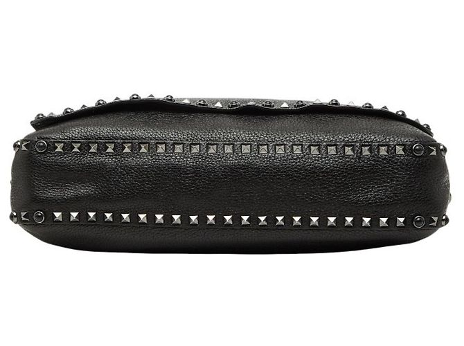 Borsa a Tracolla Valentino Rockstud Nero Porpora - vista 3