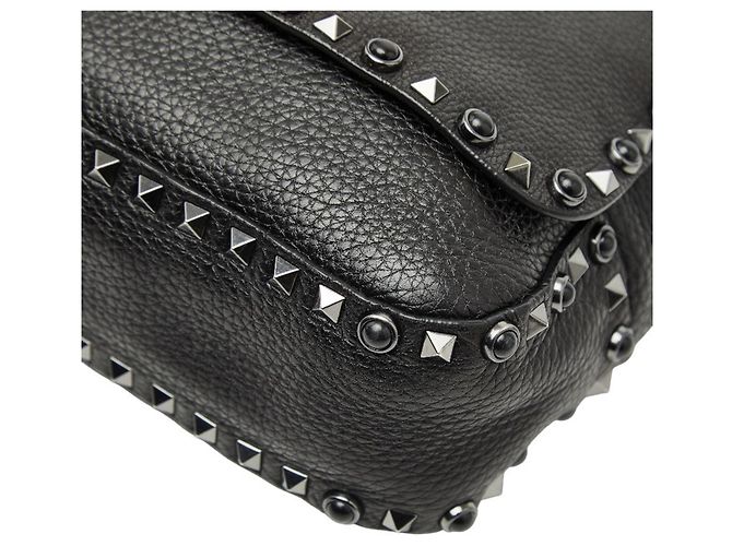Borsa a Tracolla Valentino Rockstud Nero Porpora - vista 4
