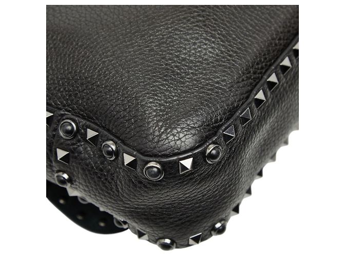 Borsa a Tracolla Valentino Rockstud Nero Porpora - vista 7