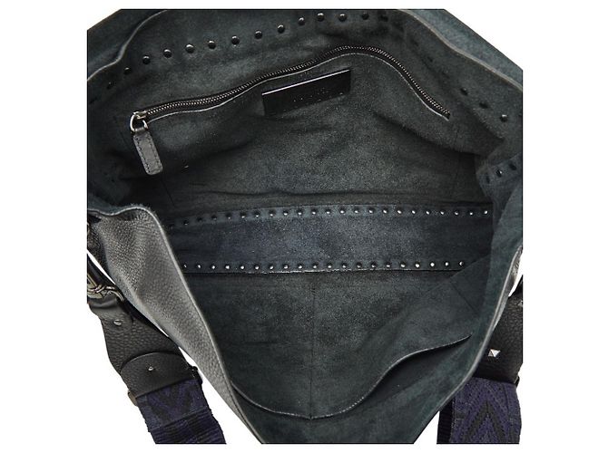 Borsa a Tracolla Valentino Rockstud Nero Porpora - vista 8