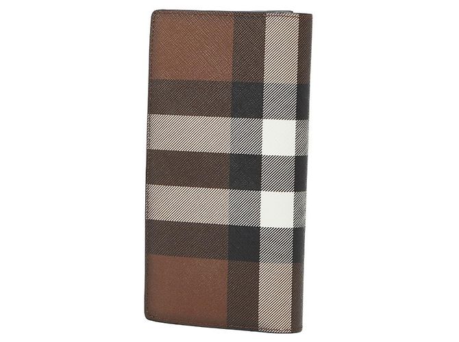 Cartera larga Burberry Check Castaño Negro Blanco - vista 2