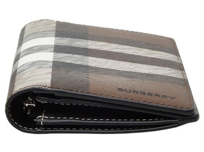 Cartera larga Burberry Check Castaño Negro Blanco - vista 3