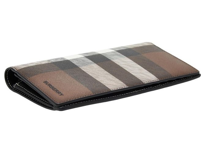 Cartera larga Burberry Check Castaño Negro Blanco - vista 4