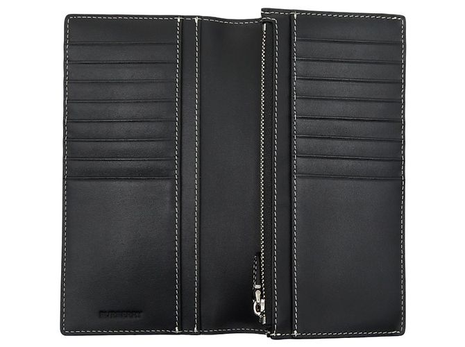 Cartera larga Burberry Check Castaño Negro Blanco - vista 6