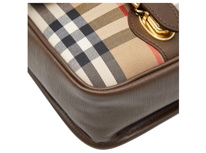 Borsa a tracolla Burberry Nova Check Shadow Horse Marrone Beige - vista 5
