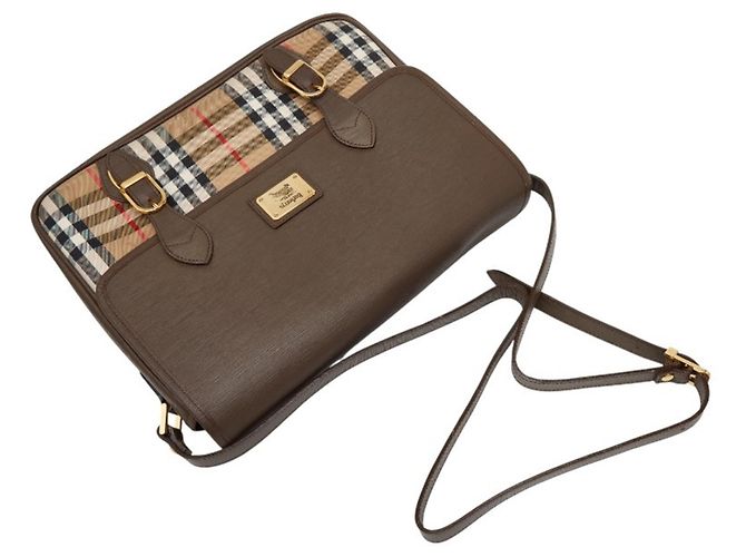 Borsa a tracolla Burberry Nova Check Shadow Horse Marrone Beige - vista 8