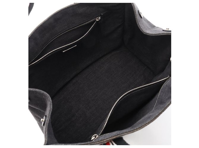 Miu Miu Denim Logo Tote Bag Braun Weiß - Ansicht 3