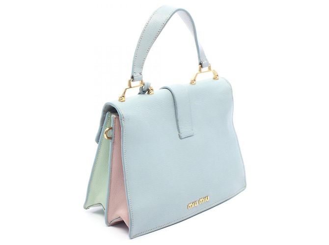 Miu Miu Madras 2-Way Handtasche Pink Blau Grün - Ansicht 2