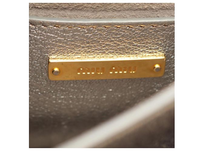 Miu Miu Madras Schultertasche Silber Golden - Ansicht 4