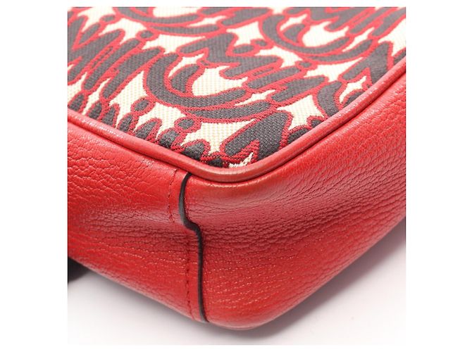 Borsa a tracolla Miu Miu Miu x MM (Paris) Nero Rosso Crudo - vista 10