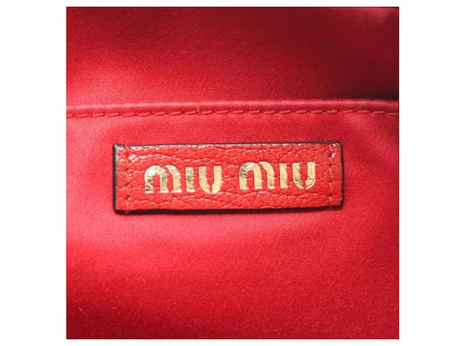 Borsa a tracolla Miu Miu Miu x MM (Paris) Nero Rosso Crudo - vista 4