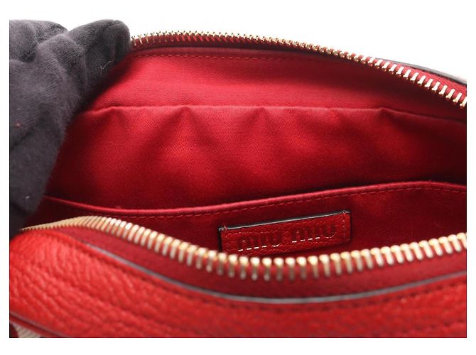 Borsa a tracolla Miu Miu Miu x MM (Paris) Nero Rosso Crudo - vista 6