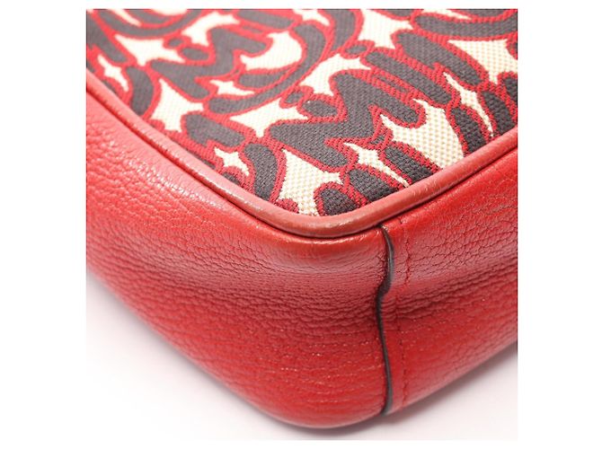 Borsa a tracolla Miu Miu Miu x MM (Paris) Nero Rosso Crudo - vista 9