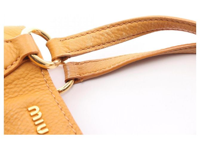 Borsa Miu Miu VITELLO CARIBU Giallo - vista 8