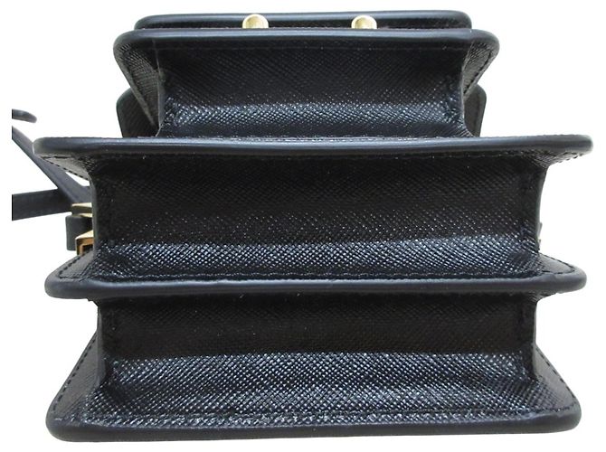 Borsa a tracolla e pochette Marni Trunk Nano in pelle Nero Bianco - vista 4