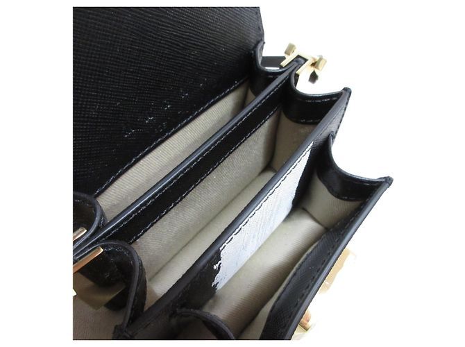 Borsa a tracolla e pochette Marni Trunk Nano in pelle Nero Bianco - vista 7