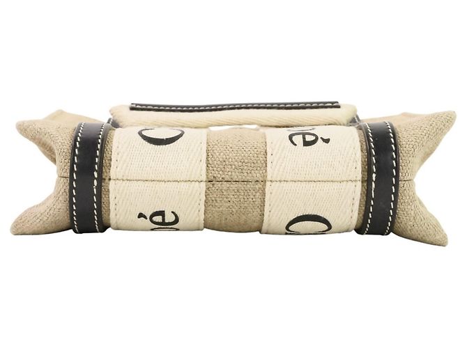 Borsa Tote Mini Chloé Woody Nero Beige - vista 4
