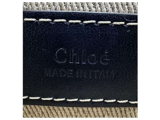 Borsa Tote Mini Chloé Woody Nero Beige - vista 7