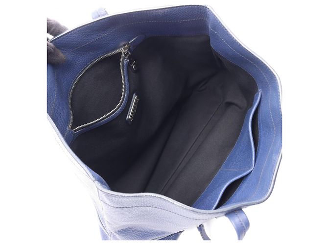 Borsa Tote Miu Miu in pelle blu - vista 3