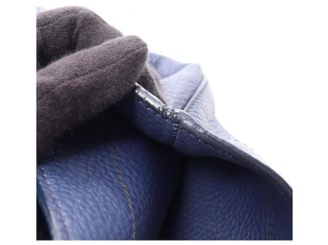 Borsa Tote Miu Miu in pelle blu - vista 7