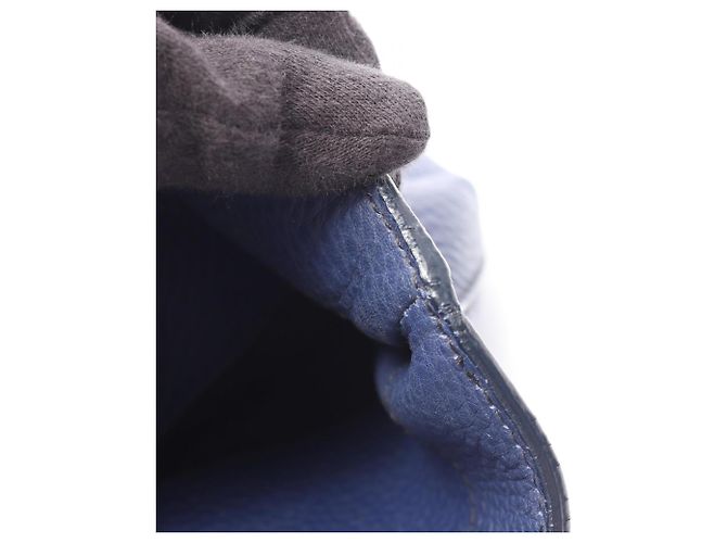 Borsa Tote Miu Miu in pelle blu - vista 8