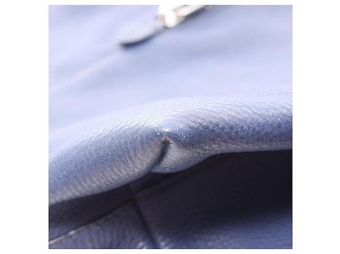 Borsa Tote Miu Miu in pelle blu - vista 9