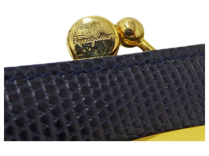 Borsa in pelle blu navy Salvatore Ferragamo - vista 13